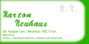 marton neuhaus business card